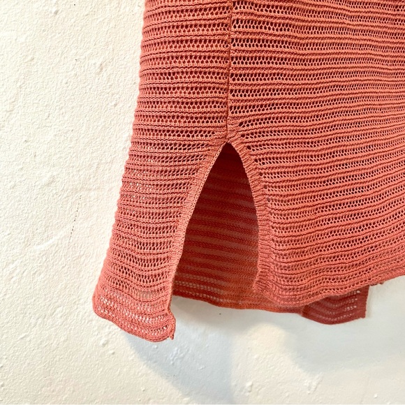 Callahan Open Knit Genny Midi Skirt, Fully Lined 100% Cotton, Rust Orange Size M - Picture 4 of 8